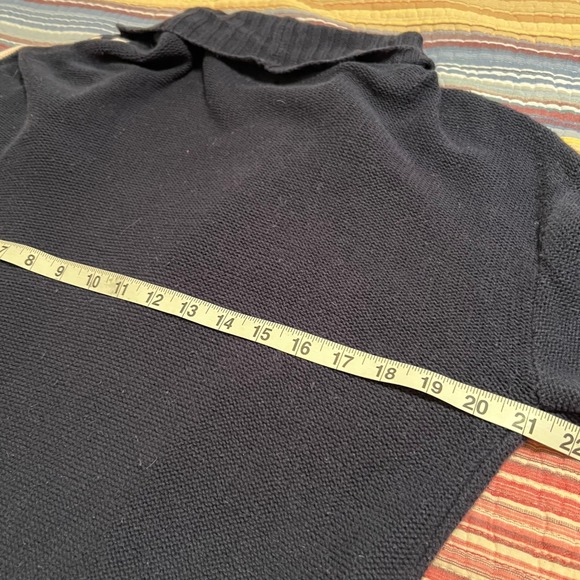 ABOUND Women Navy Blue Cable Knit Shawl Collar Long Cardigan Sweater Size L - Picture 6 of 7